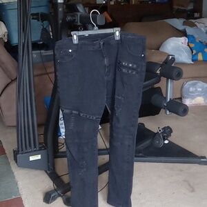 GUC No-name distressed zippered black denim jeans size 40
